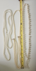 Vintage Faux Pearl Necklace Lot Tassel Double Strand & Long Strand Retro Jewelry