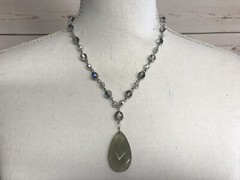 Cookie Lee Faceted glass Crystal long Silver Strand Necklace NEW 89686 $26