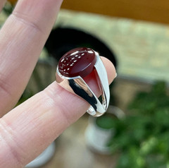 Natural Agate Dark Brown Agate Ring Unique Style Ring Carnelian Agate Ring