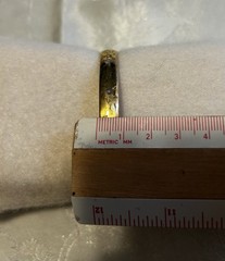 $360 Marathon 12K GF Hinged BANGLE BRACELET Engraved Flowers 12.6 Grams 8mm 7″