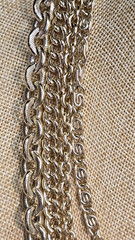 Vintage Coro Signed Multi Row Lightweight Chunky Chain Necklace Gold Tone