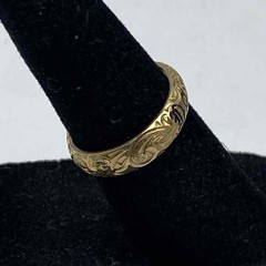14K Yellow Gold Donna Name Band Ring Etched Scroll Design G.C.H. Size 5 3.4g
