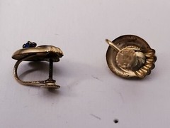 Vintage Signed JMS 12k GF Earrings w/sapphires