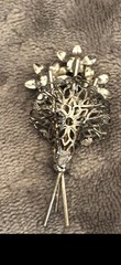 Woman’s Silver Turquoise Brooch Flower Bouquet