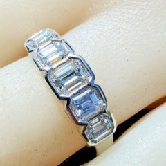 Original EARTH MINED DIAMOND Deco Wedding Band 2 CARAT PLATINUM Engagement Ring