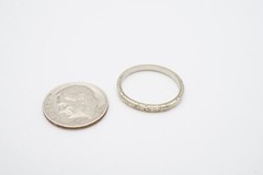 Vintage 18k White Gold Diamond Ring Etched Size 6.75