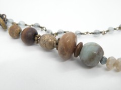 Vtg Lu Couture Beaded Nephrite Jadeite Pendant Women Brass Tone Jewelry Necklace