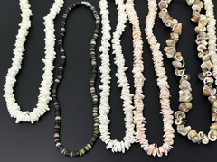 Vintage Y2K 90s Puka Shell Heishi Necklace Lot (10) Surfer Hawaiian Summer Beach
