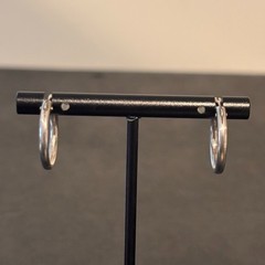 Vintage Classic Silver 1/2″ Hoop Earrings Sterling SIlver Tested Pierced Ears