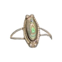 Vintage Alpaca Mexico Abalone Ring Size 6 Sterling Silver
