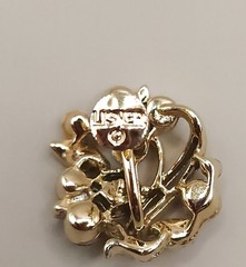 Vintage Lisner Signed Aurora Borealis AB Rhinestone Flower Earrings Screw-Back