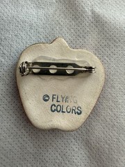 Vintage Flying Colors Ceramic Painted Red Apple Pin – RARE