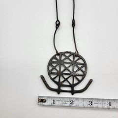 Antique Wrought Iron Artisan Necklace Bold Geometric Estate