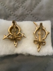 Vintage 1949 Uncas Mfg Co Girl And Boy Button Face Pins /Brooch Set