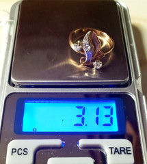 Vintage Original Number Ring Natural Diamonds Solid White/Rose Gold (585) 14K