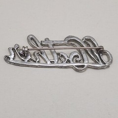 Vtg Marcasite Monogram Mother’s Day Brooch Mom Silver Tone Estate Pin Read