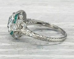 2.8Ct Art Deco Style Round Cut Lab Created Diamond 925 Silver Engagement Ring