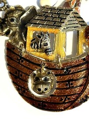 Vtg 3 Brooches JJ Signed Noah Ark Designer Don Lin, JJ & AJC Religious Vintage