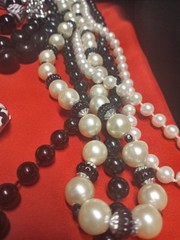 Vintage To Modern Black & White Jewelry Lot Plastic Metal Glass