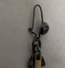 UNUSUAL VINTAGE MIX METAL MEXICO STERLING BRASS MUSICAL NOTE? DANGLY EARRINGS