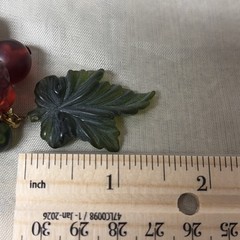 Vtg NWT Lucite Necklace Red Green Orange Brown Necklace Autumn Fall Leaves Acorn