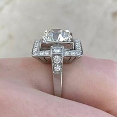 Vintage Art Deco 3.00Ct Round Cut Lab Created Diamond 925 Silver Engagement Ring