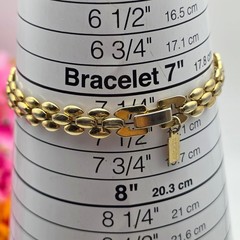 Vintage Revlon Gold Tone Double Row Navette Link Bracelet Fold Over Clasp 7.5 in
