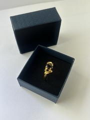 Vintage Purple Cubic Zirconia Ring Gold Plated Womens Size 10