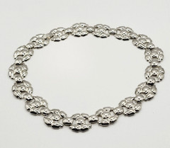 Professional Career Silver Tone Flat Link Chunky Wide Style Necklace 18 Inch