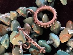 Vintage SX925 Sterling Silver Hand Knotted Turquoise Bead Long 90” Necklace