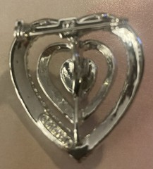 🌻Signed Gerry’s Silver Tone Filigree Triple Heart Brooch or Pendant
