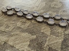 Vintage Rainbow Moonstone Sterling Bracelet 7 Inches