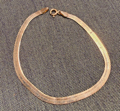 Vintage SOLID 14KT Gold Stamped 7″ Bracelet 3.3 Grams Herring Bone New Old Stock