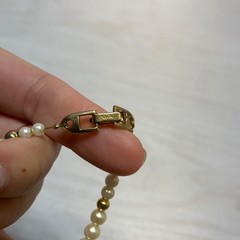 Vintage Napier Bracelet Pearl & Gold Tone Beads With Pat Pending Hallmark