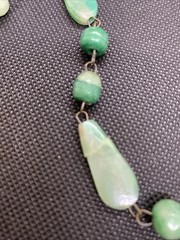 Vintage Aztec Necklace Green Imitation Jade 26 In Length Mexico READ DESCRIPTION