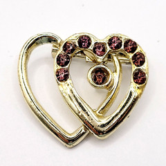 10 Heart Brooch Pins Various Materials Vintage 1980s to 1990s Colorful Whimsical