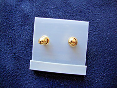 VINTAGE 1970s CLASSIC ROSE QUARTZ 6MM BEAD/BALL GOLD FILLED POST STUD EARRINGS
