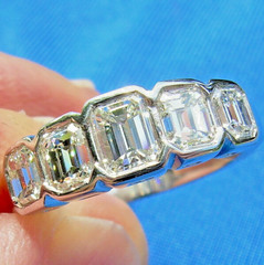 Original EARTH MINED DIAMOND Deco Wedding Band 2 CARAT PLATINUM Engagement Ring