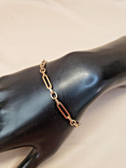 Vintage 12K Gold Filled Oval Link Chain Bracelet