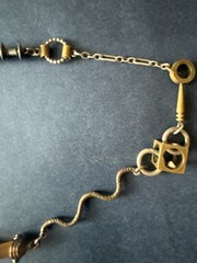 VINTAGE THOMAS MANN TECHNO ROMANTIC NECKLACE MIXED METALS SIGNED STEAMPUNK RARE