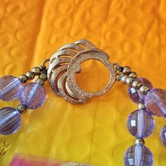 Vintage Double Strand Purple Faceted Bead Necklace