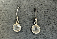 Vintage TGCC Sterling Silver Clear Quartz Dangle Earrings 925