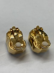 Vintage Joan Rivers Earrings Blue Rhinestone CLIP ON Gold Tone Cocktail Ornate