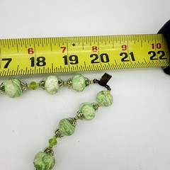 Vtg Faux Jade Necklace Green Sugar Bead Iridescent Large Heavy Statement Japan