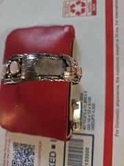 1.1 Oz Vintage Sterling Silver 925 Bracelet Engraved Designs With Gems