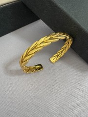 Designer *DavidYuman* Open Cuff Bangle Bracelets Women/Men 18K Gold Loop Wrist