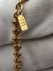 Vintage Gold Tone Heart Link Chain Necklace 24 Inch