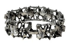 Tapani Vanhatalo Finland Brutalist Bracelet Ring Set Silver Plated Pewter Modern