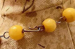 Yellow Mexican Onyx Necklace With Tribal Facial Pendant 30″ Total Length Vintage