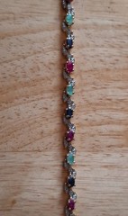 Vintage Jewelry Ross Simmons Gold Plated 925 Multi Gemstone Tennis Bracelet